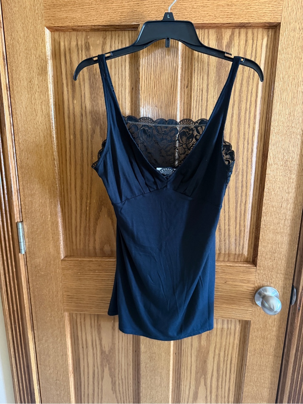 Alfani Black Lace-Front Intimate Cami XL